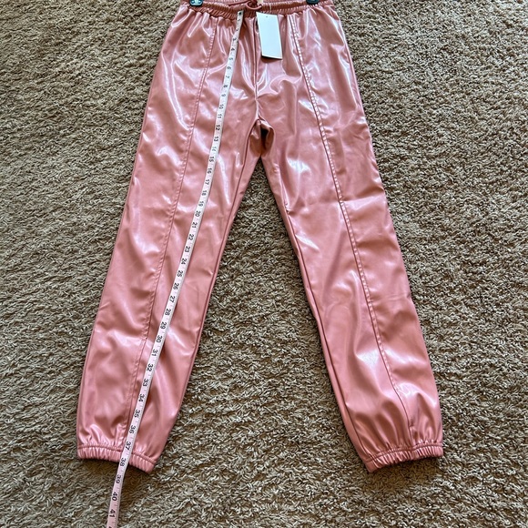 New with Tags Medium Women's Drawstring High Waisted Jogger Pu Leather Pants - Picture 6 of 6